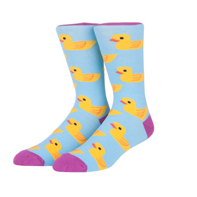 3 Colors Cute Little Duck Cotton Mens Funny Custom Anime Socks