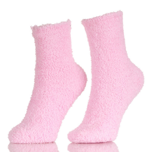 Womens Warm Fuzzy Slipper Casual Plain Sleep Socks Adult