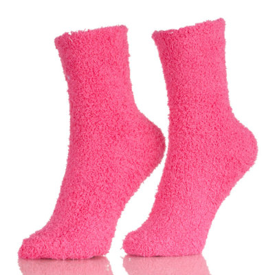 Womens Warm Fuzzy Slipper Casual Plain Sleep Socks Adult