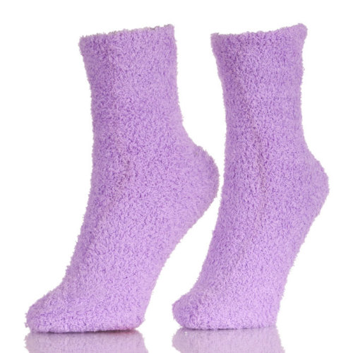 Womens Warm Fuzzy Slipper Casual Plain Sleep Socks Adult