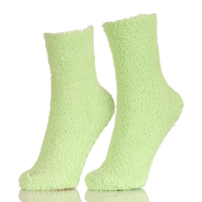 Hot Sales Women Girls Warm Winter Soft Bed Floor Socks Fluffy With Pure Color