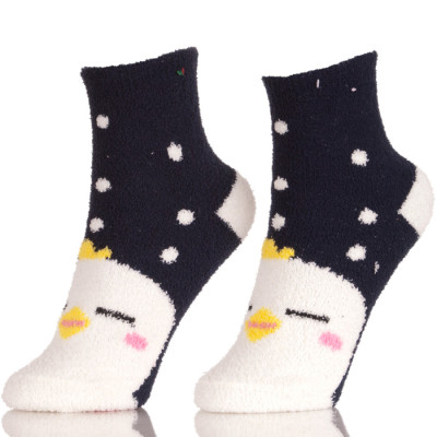 Children Winter Soft Thick Warm Two-Tone Color Wool Socks For Kids Girls