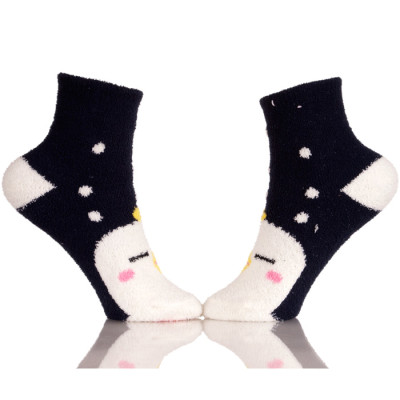 Children Winter Soft Thick Warm Two-Tone Color Wool Socks For Kids Girls