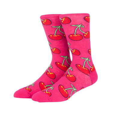 China Fashion  Best Selling Fruit Print Long Cherry Pattern Cute Acrylic Socks