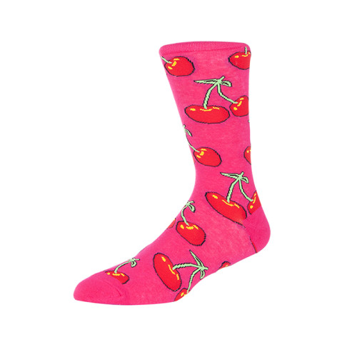 China Fashion  Best Selling Fruit Print Long Cherry Pattern Cute Acrylic Socks