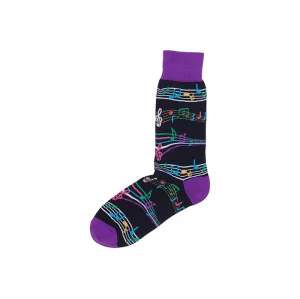 Fashion Color Custom Note Pattern Sports Socks,Compression Music Socks Men