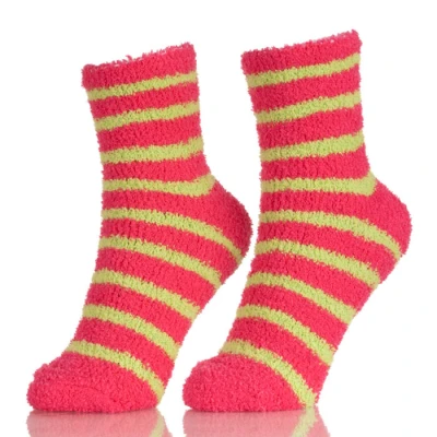 Women's Super Soft Warm Microfiber Blur Comfort Stripe Series Crew Socks
