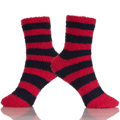 Women's Super Soft Warm Microfiber Blur Comfort Stripe Series Crew Socks