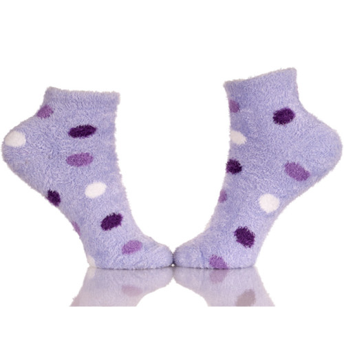 Super Soft Point Pattern Anti-Slip Fuzzy Ankle Warm Socks Winter