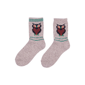 Owl Pattern Cute Cotton Cute Fuzzy Animal Ankle Socks For Young People