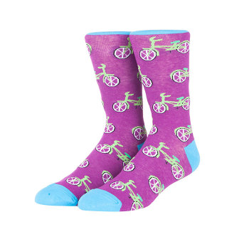 Wholesale Custom Bicycle And Scooter Pattern Fashion Cartoon Men Tube Funny Socks