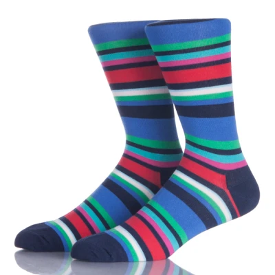 Stripes Fashion Men Bright Color Socks