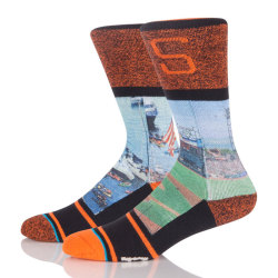 Wholesale Custom Running Sport Basketball Cotton Sublimation Socks For Men