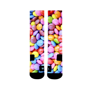 Custom 3D latest Technology Printing Colorful Candy Pattern Sublimation Socks