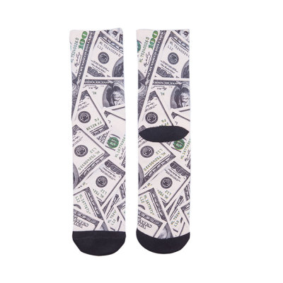 New 3D Printed Digital Custom 1 Dollar Socks ,Funny Men Socks Crew Cotton Socks