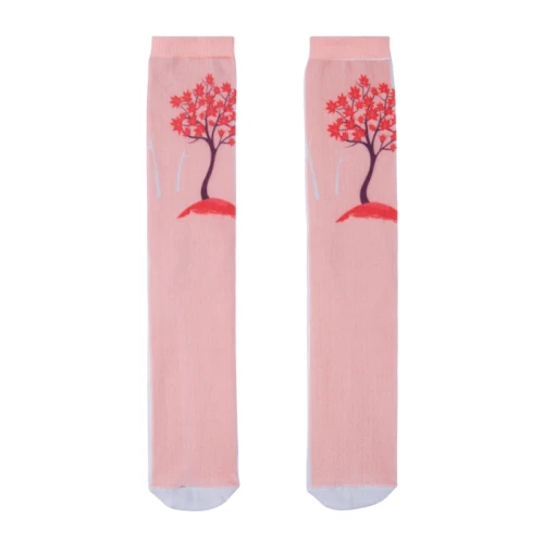 Unisex Knee High Trees Pattern Sports Tube Cotton Sublimation Socks