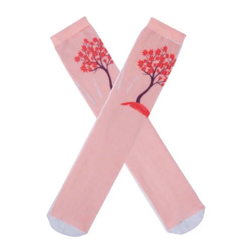 Unisex Knee High Trees Pattern Sports Tube Cotton Sublimation Socks