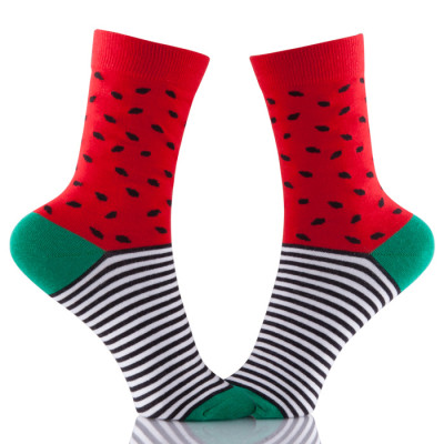 Hot Novelty Fruit Pattern Watermelon Personality Jacquard Cotton Women Socks Casual Cute Socks
