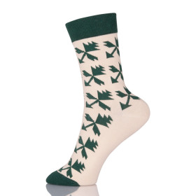 Fashion Women Retro High Street Socks Casual Mid houndstooth Pattern Cotton Socks