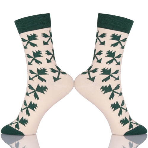 Fashion Women Retro High Street Socks Casual Mid houndstooth Pattern Cotton Socks
