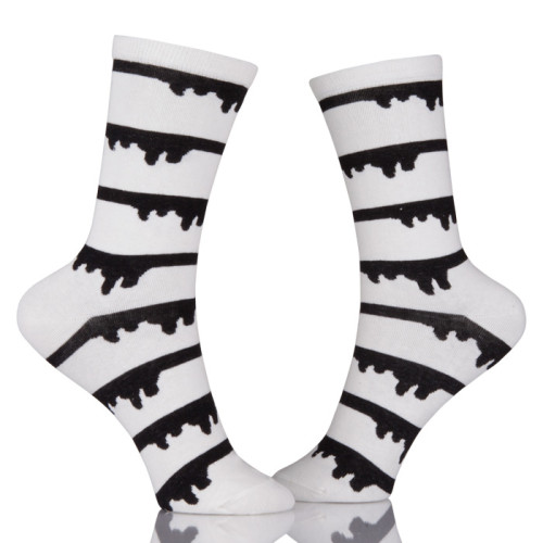 Fashion Cute Soft Novelty Cotton Women Socks Kawaii Funny Black And White Socks