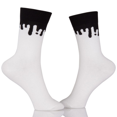 Soft Popular White Dress Socks Women's Cute Pattern Cotton Sock