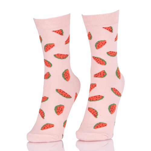 Cartoon Pattern Watermelon Art Socks Fruit Kawaii Short Casual Socks Spring Summer Color