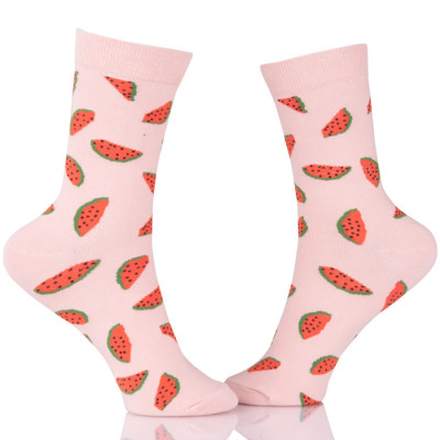 Cartoon Pattern Watermelon Art Socks Fruit Kawaii Short Casual Socks Spring Summer Color