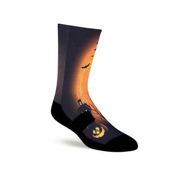 Blank Sublimation Socks  Print Halloween Pumpkin Light Pattern