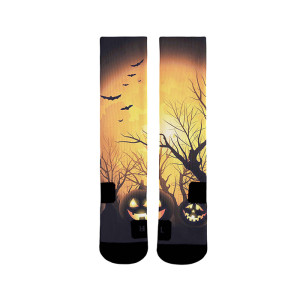 Blank Sublimation Socks  Print Halloween Pumpkin Light Pattern