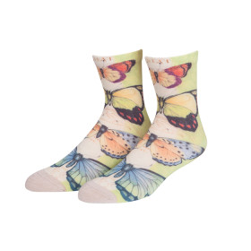 High Quality Stitching Color  Butterfly Custom Cotton Print Business Socks Classic Socks Women