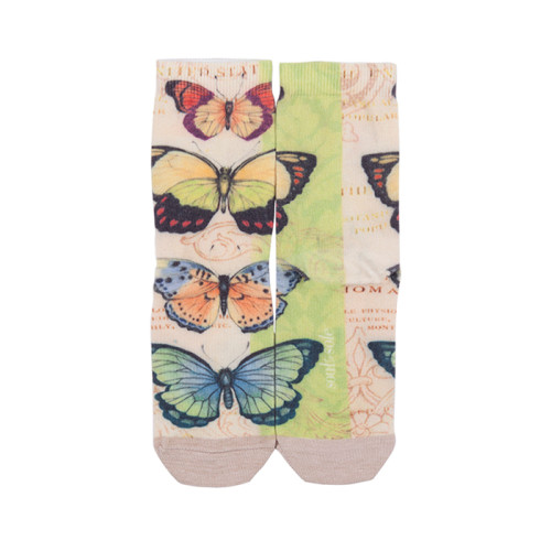 High Quality Stitching Color  Butterfly Custom Cotton Print Business Socks Classic Socks Women