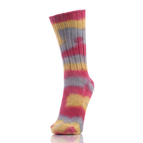 Personality Trend Unisex Fashion Colorful Tie Dye Thick Line Pile Socks Casual Cotton Socks