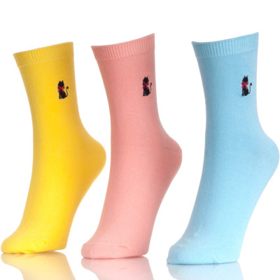 Fashion Cotton Cute Hot New Hosiery Solid Socks Mid Tube Socks Candy Color Women