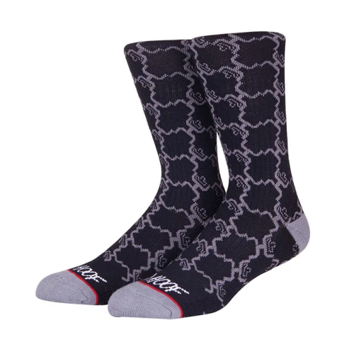 Manufacturer Wholesale Socks With OEM Woven Custom Logo Mens Socks Design Crew Black