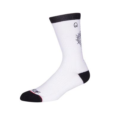 Wholesale High Quality Knitted Pattern Custom White Sports Team Athletic Socks