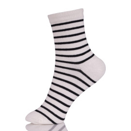 Wholesale Custom Crew Black And White Stripe Dress Socks