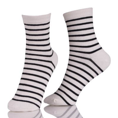 Wholesale Custom Crew Black And White Stripe Dress Socks