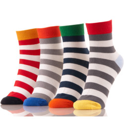 Wholesale Anti Slip Indoor Colorful Crew Striped Socks