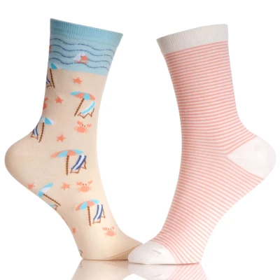 Customized Girl Tube School Socks With Stripes
