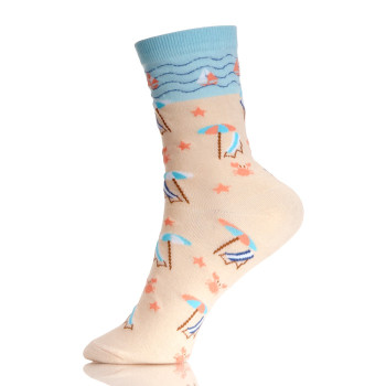 Custom Short Boot Beach Pattern Socks Womens