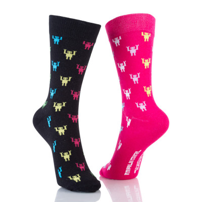 Womens Multi Colored Socks Fashion Black And Red