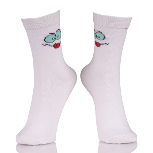 Womens Holiday White Socks Smile Hosiery