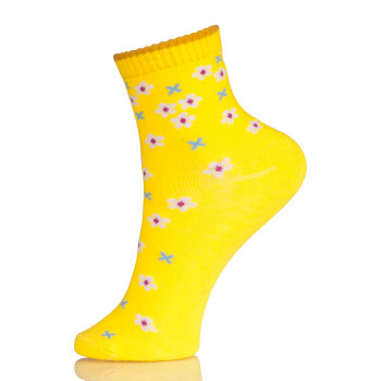 Japanese Ankle Brace Yellow Socks With Flowers