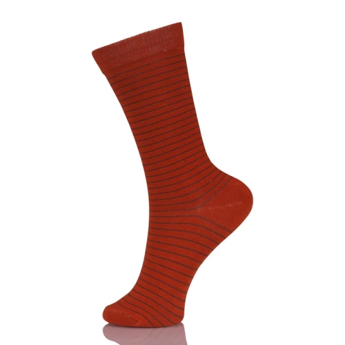 Wholesale Red Tube Women Socks Striped