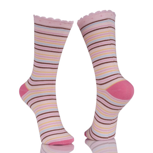 Bulk Wholesale Colorful Stripes Tube Socks Pink