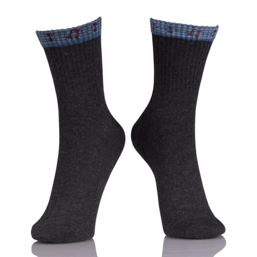 Anti-Foul Black Combed Cotton Socks Custom