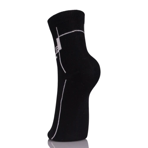 Custom Black Athletic Crew Socks With Logo