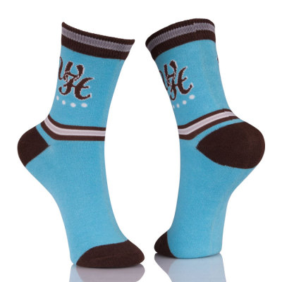 100% Polyester Active Crew Blue Socks