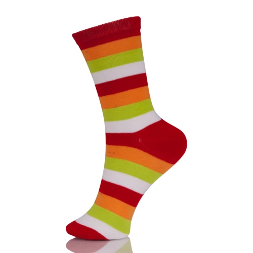 Young Women Colour Block Cotton Pop Socks